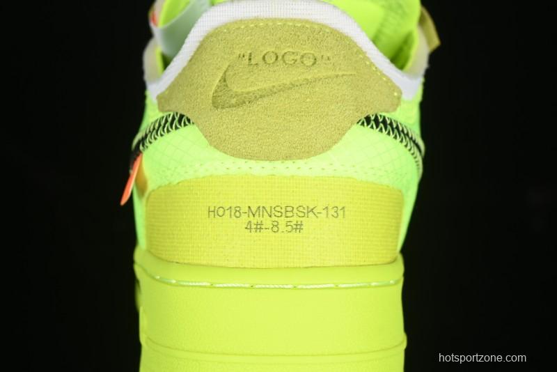 Nike Off White x Air Force 1 Low OW Collaboration Transparent Yellow Sneakers - AO4606-700