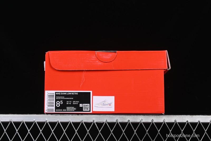 Nike SB Dunk Low Supreme Collaboration Grey Swoosh Double Mini Swoosh Anniversary Custom Low-Top Casual Sneakers - XX2025-688