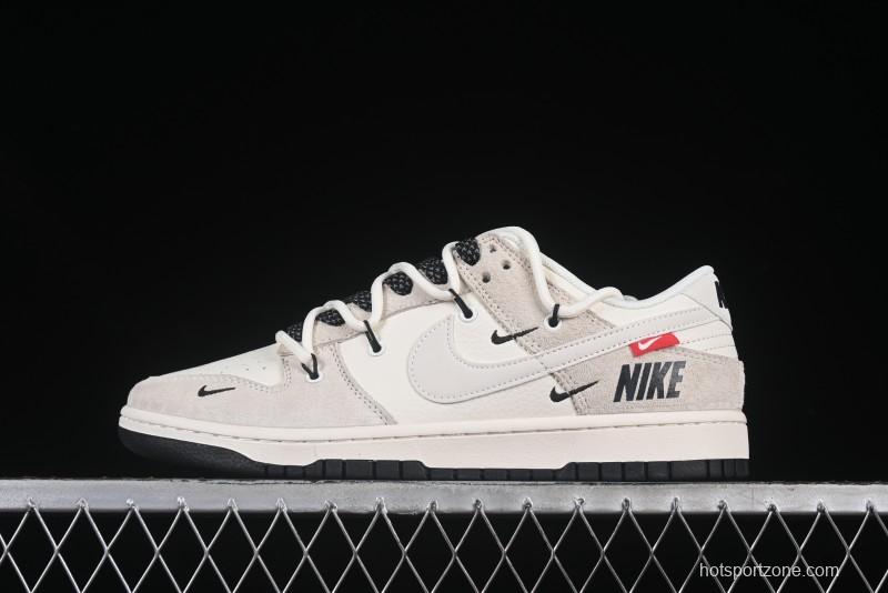 Nike SB Dunk Low Collaboration Sneakers - Red Tag Beige Black Anniversary Custom Edition - XX3168-118