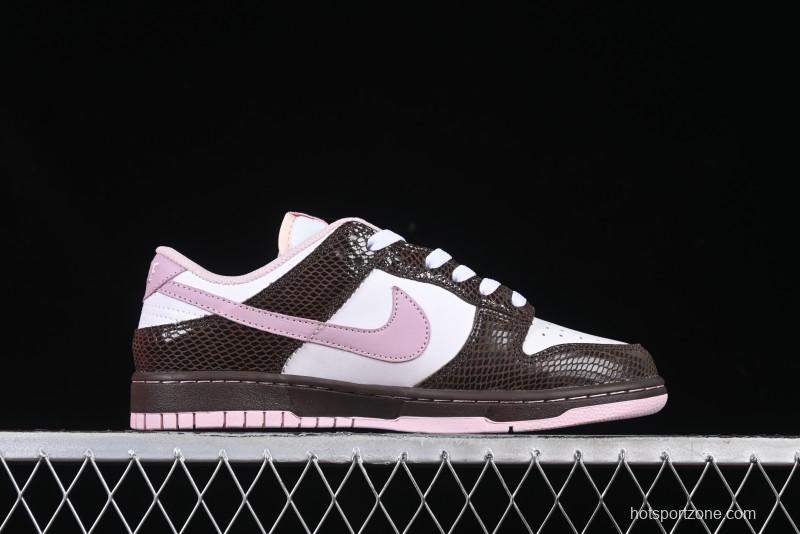 Nike Dunk Low Retro Sneakers in Grey Purple Snakeskin Leather - HV6932-299