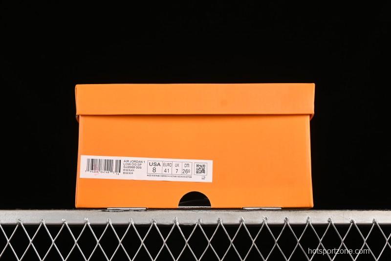 Nike Air Jordan 1 Low OG SP Travis Scott x Fragment Design Black Denim Print Casual Sneakers - SJ2068-005