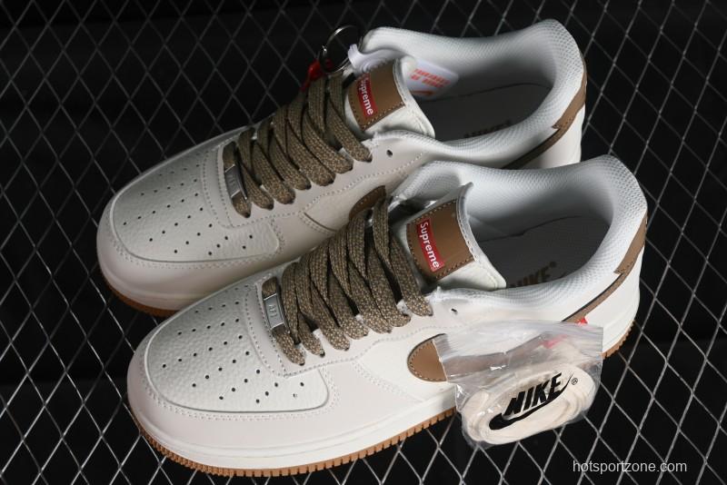 Supreme x Nike Air Force 1 '07 Low Skateboarding Shoes - Coffee Brown - HD1968-019