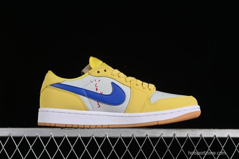 Nike Travis Scott x Air Jordan 1 Low OG Retro Sneakers with Reverse Swoosh - DZ4137-700