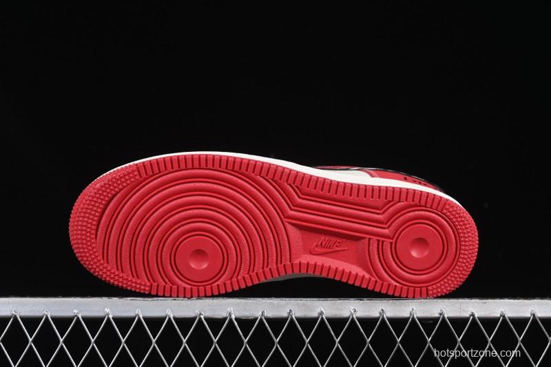 Nike Air Force 1'07 Low Dior Collaboration Red Black Zebra Print Casual Sneakers - KK1988-066