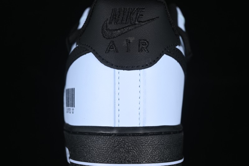 Custom "I Love U" Black & White Sneakers - Sleek Barcode Design