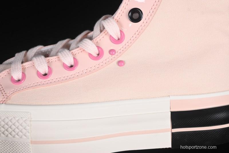 Converse Chuck 70 High Top Platform Sneakers in Pink Color Block Design - A14825C