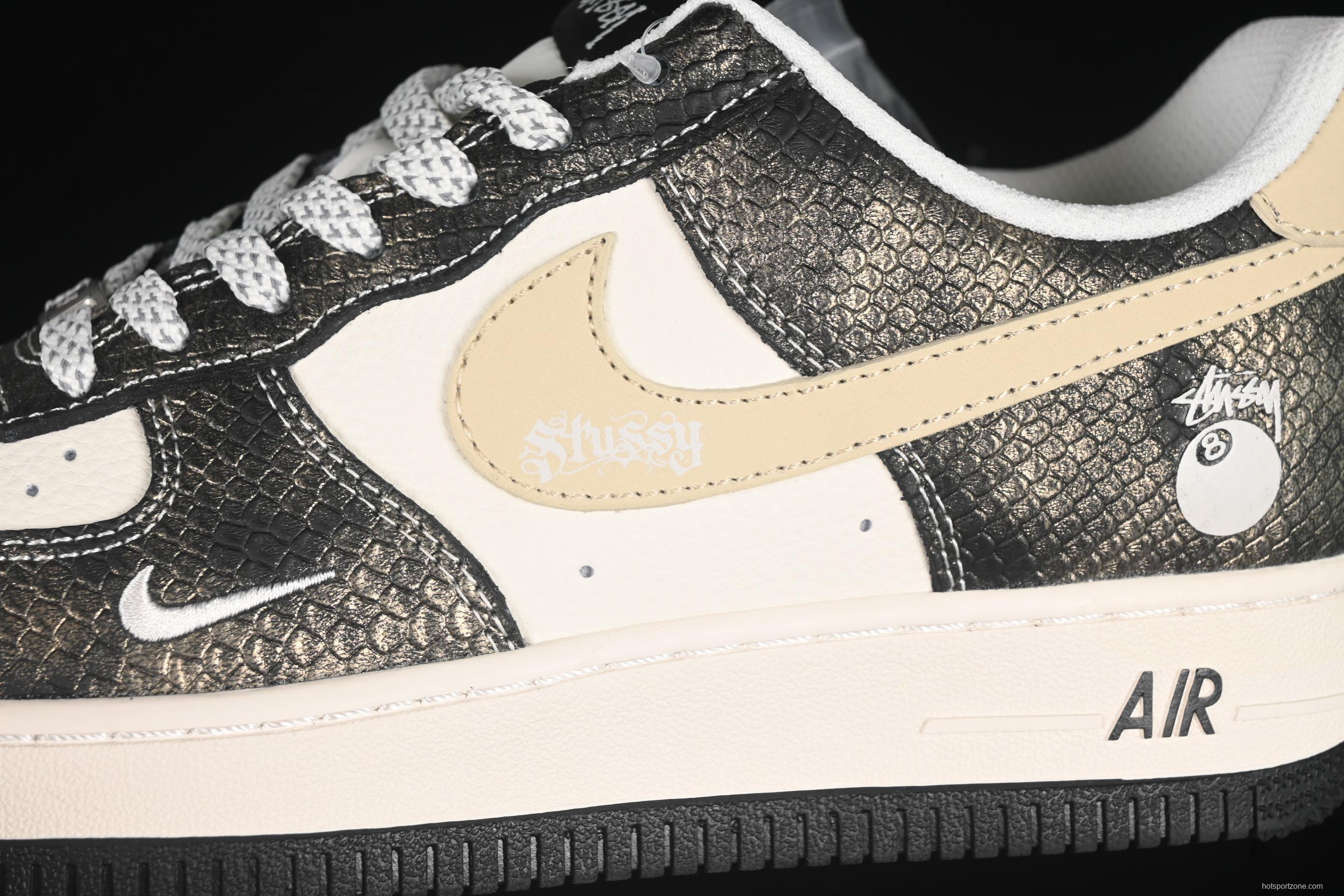 Nike Air Force 1 '07 Low Stussy Collaboration Gradient Snake Print Casual Sneakers - XS1958-556