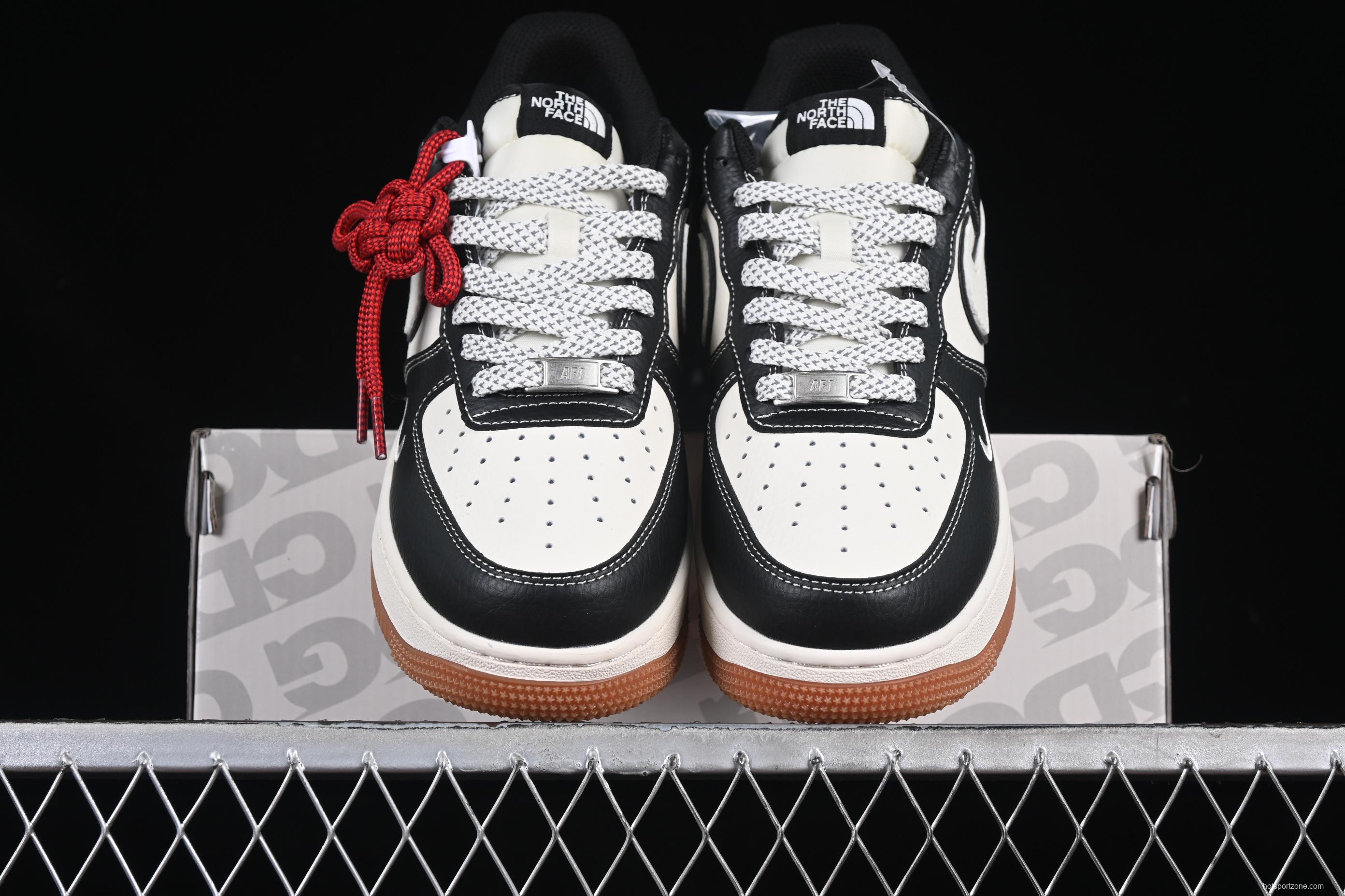 Nike Air Force 1'07 Low The North Face Collaboration Black Lychee Pattern Gum Sole Casual Sneakers - XZ6188-114