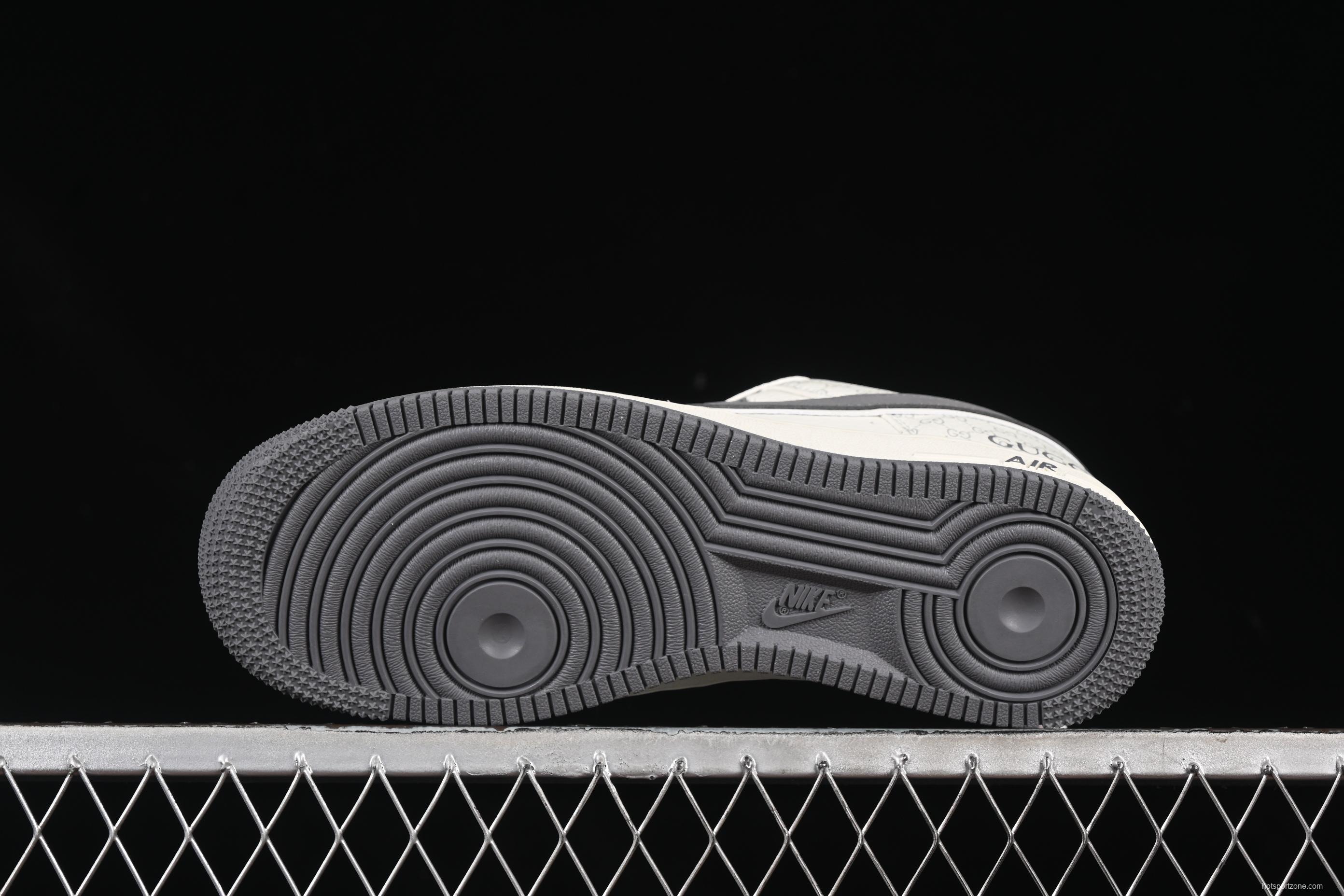 Nike Air Force 1 '07 Low Gucci Collaboration Classic Grey Pattern Casual Sneakers - CS5288-003