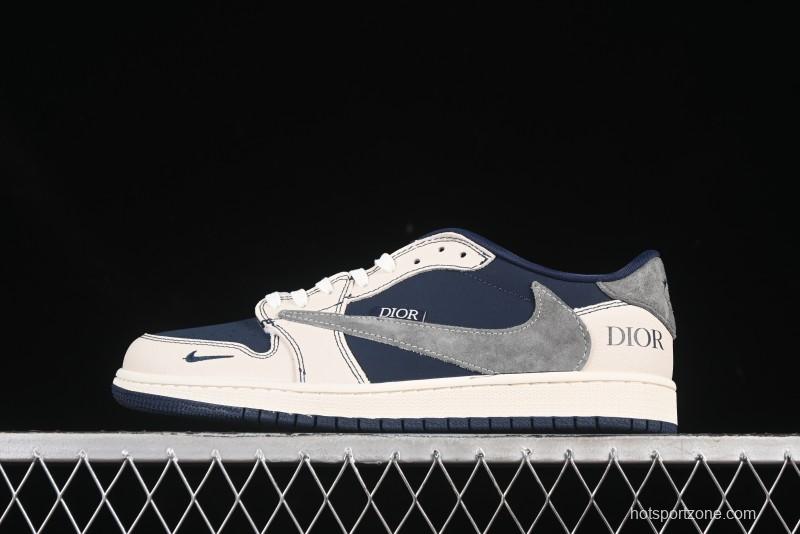 Nike Travis Scott x Fragment Design x Air Jordan 1 Low OG SP AJ1 Low Top Casual Sneakers - XS2024-012