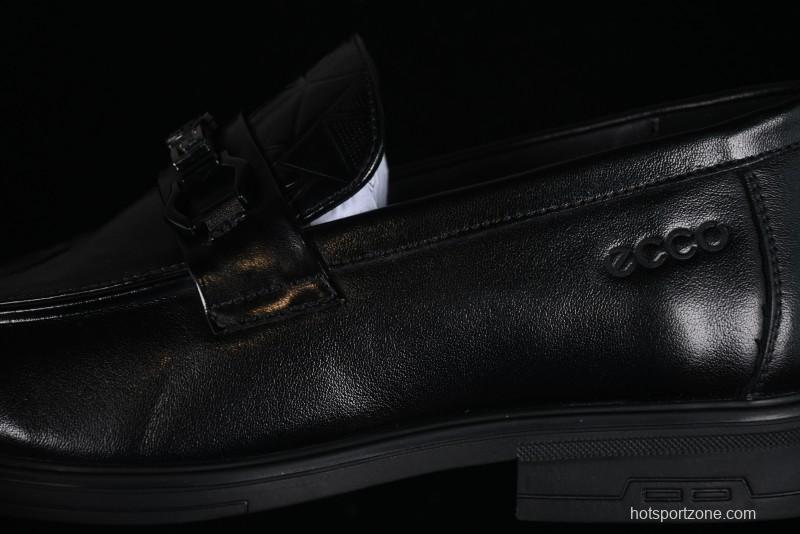 ECCO London Collection Slip-On Business Men's Leather Shoes with Wide Toe Box and Cushioned Sole - 61160801001