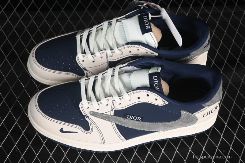 Nike Travis Scott x Fragment Design x Air Jordan 1 Low OG SP AJ1 Low Top Casual Sneakers - XS2024-012