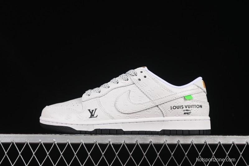 Nike SB Dunk Low LV Collaboration Black White Dark Print Anniversary High-End Custom Low-Top Casual Skate Shoes - XX3168-145