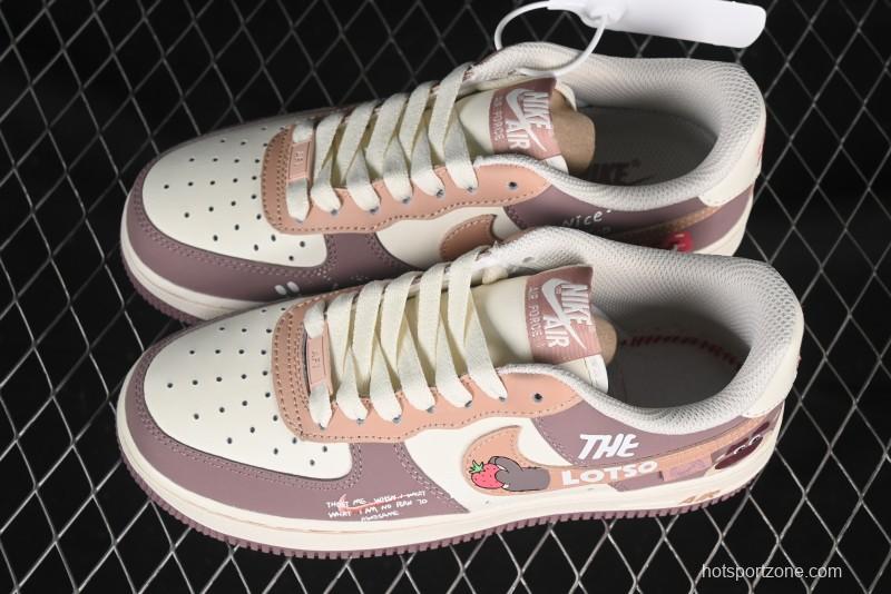 Nike Air Force 1'07 Low Strawberry Bear Custom Casual Sneakers - DB3301-551