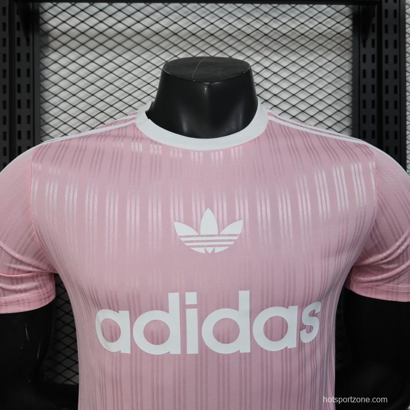 Player Version 2025 Adidas Light Pink Vertical Stripes Jersey