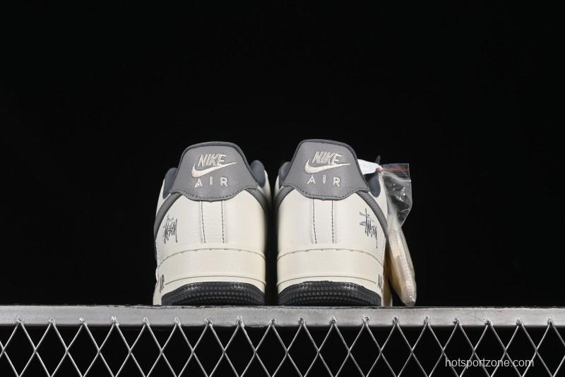 Nike Air Force 1'07 Low Stussy Collaboration Woven Fabric Low-Top Casual Sneakers - BZ6808-101