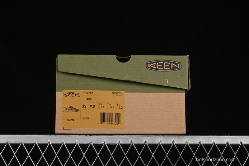 Keen Uneek Flat-M Woven Elastic Strap Outdoor Water Sports Sandals - 1014097 RED