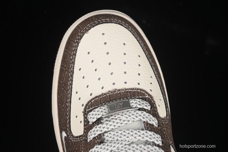 Nike Air Force 1 '07 Low LV Collaboration Beige Grid Casual Sneakers - XS1958-552