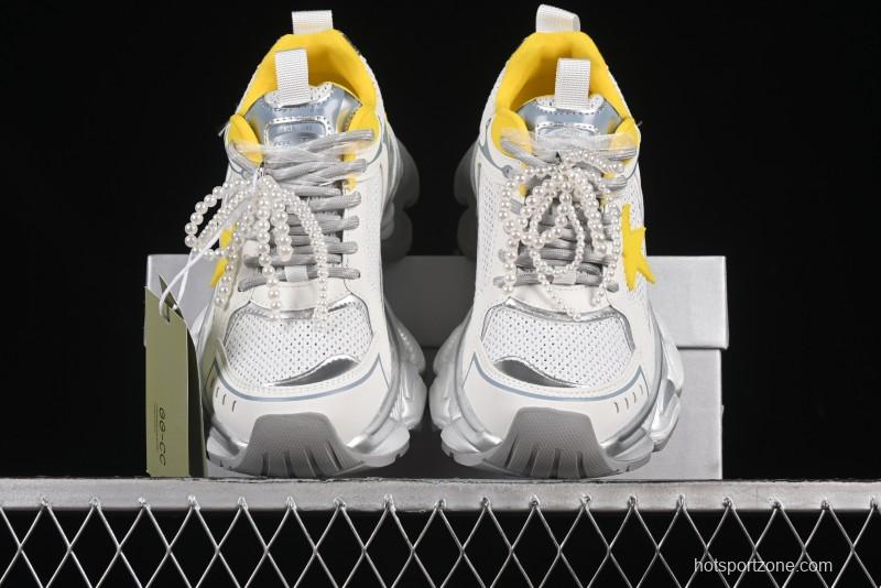 GG-CC Star-Designed Lace-Up Hollow-Out Chunky Sneakers with 5cm Height Boost - G25X269