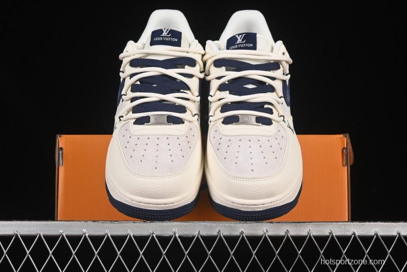 Nike Air Force 1 '07 Low LV Collaboration Blue Swoosh Drawstring Casual Sneakers - DM6868-083