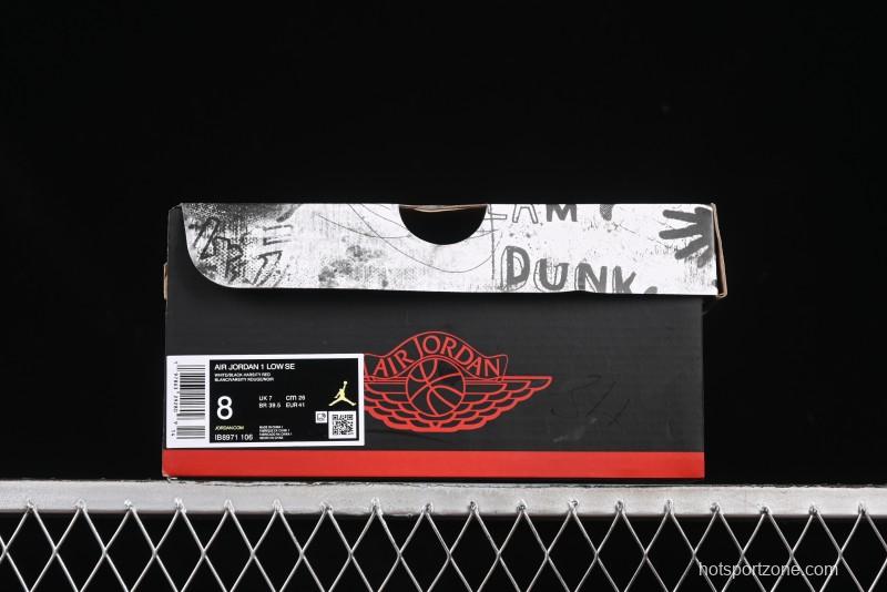 Nike Air Jordan 1 Low "White Black Gym Red" Retro Casual Sneakers - IB8971-106