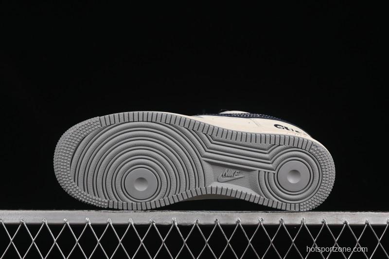 Nike Air Force 1 '07 Low Gucci Collaboration Grey Blue Swoosh Casual Sneakers - XS1958-543