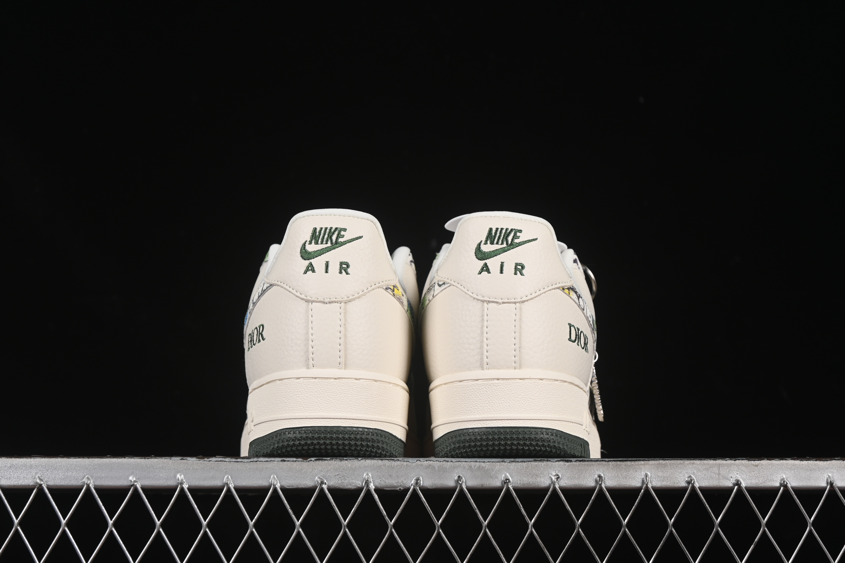 Nike Air Force 1 '07 Low Dior Collaboration Beige Green Floral Casual Sneakers - DF0188-065