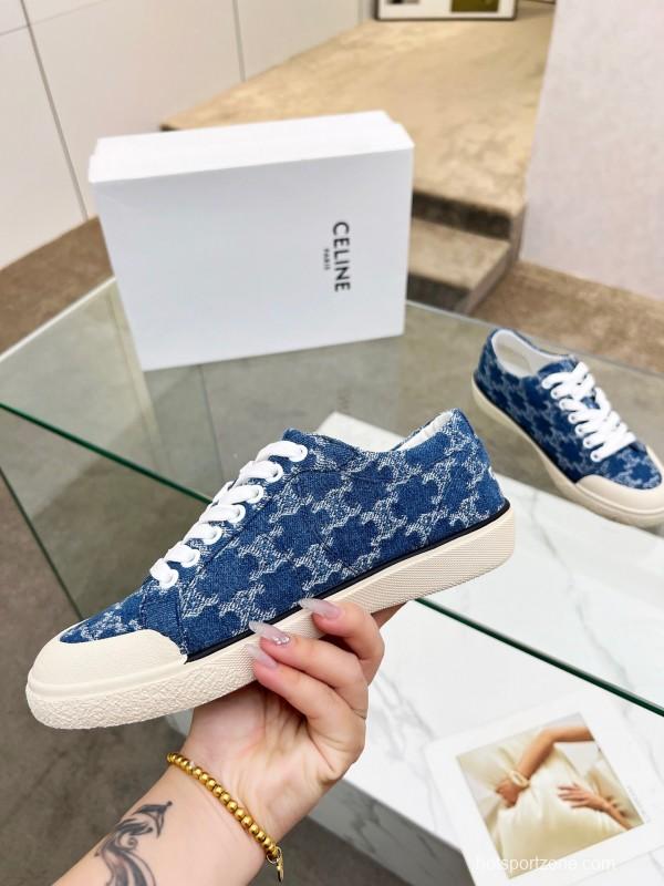 2025 Women Celine Blue Canvas Sneakers LY00210