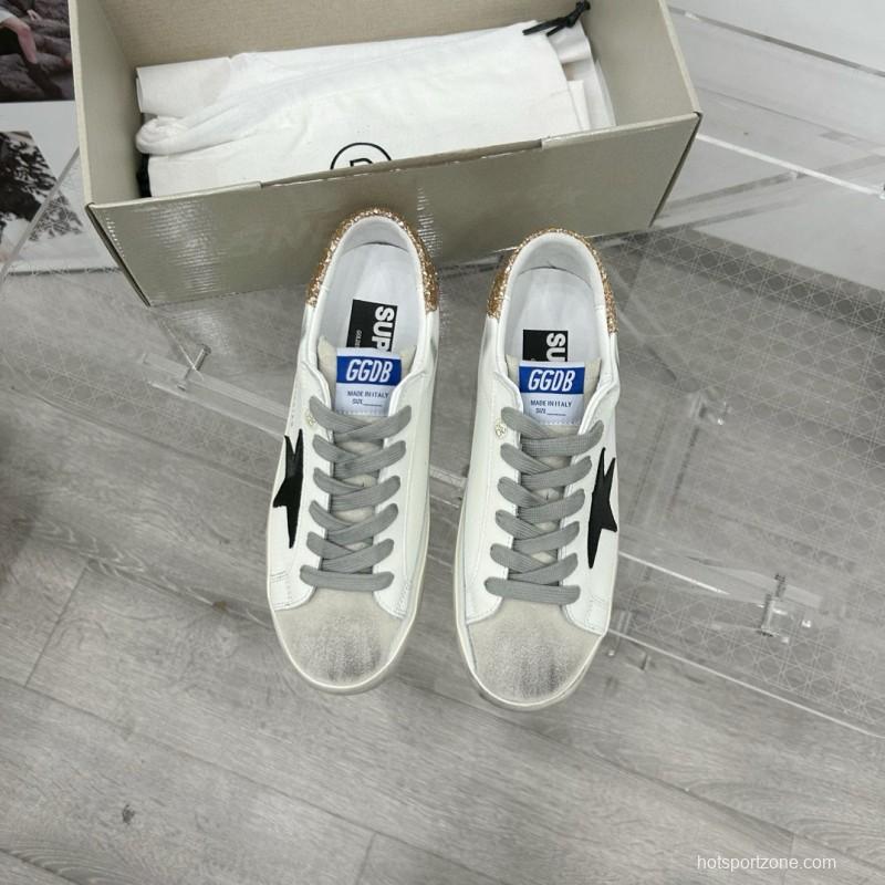2025 Women GGDB White Black Glitter Leather Suede Sneakers