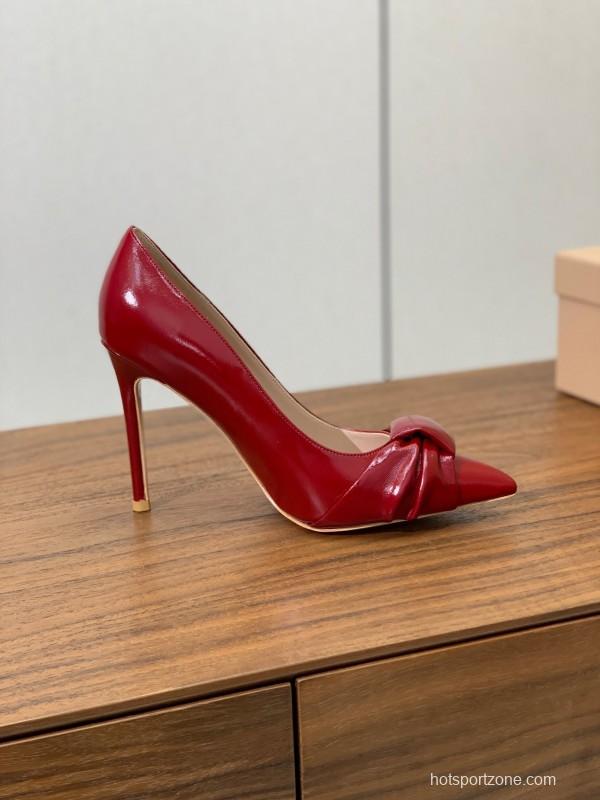 2025 Women Gianvito Rossi Red Calf Leather Pumps KFY00300