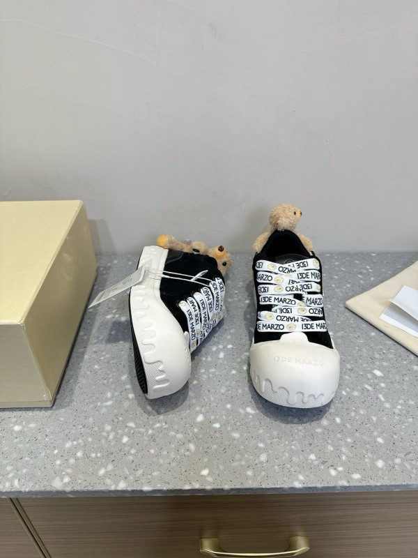 2025 Women 13DE MARZO Black Canvas Small Bear Toy Sneakers KFY00280