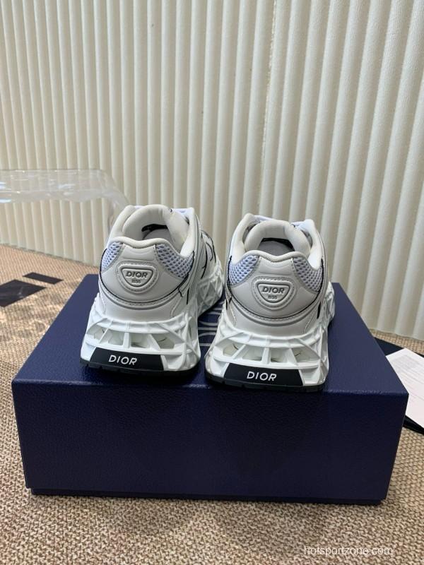 2024 Unisex Dior Beige Grey White Leather Mesh Sneakers MJ00400