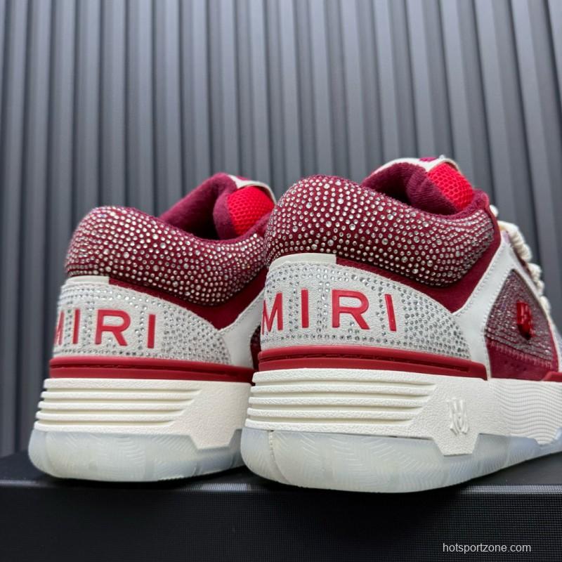 2024 Unisex Amiri Red White Leather Mesh Sneakers MJ00410