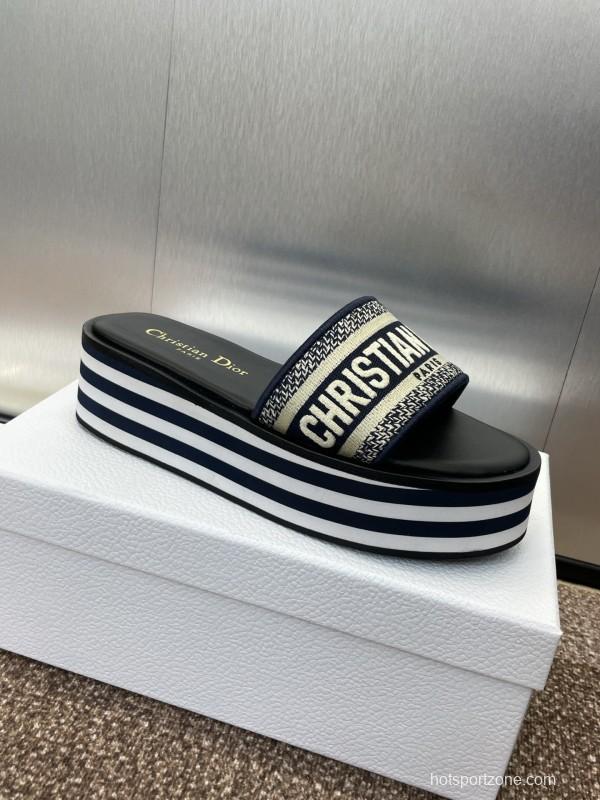 2025 Slippers Dior Black Canvas Slippers