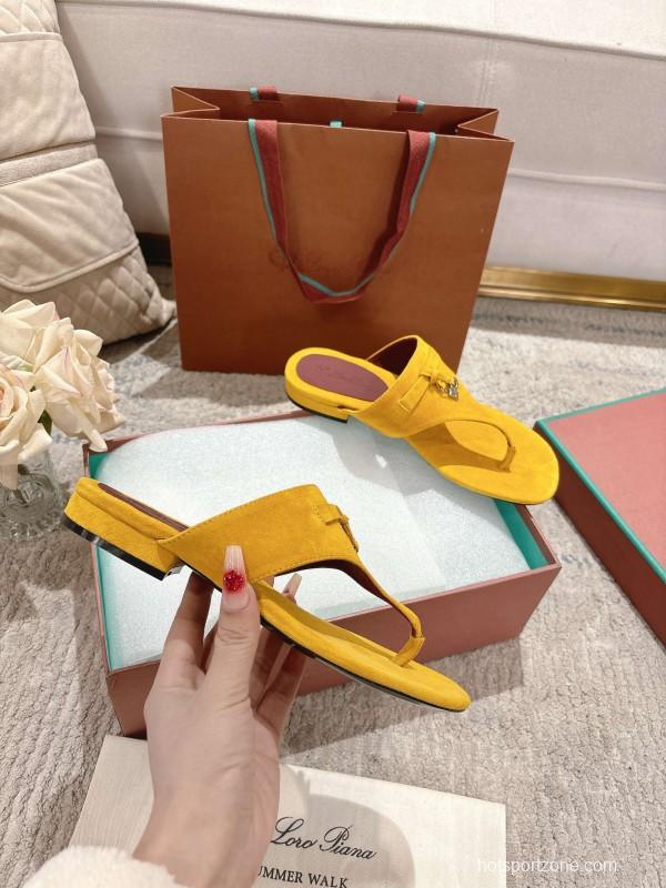 2025 Slippers LP Yellow Suede Slippers LY00250
