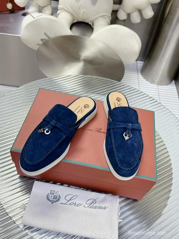 2024 Slippers LP Blue Suede Loafers