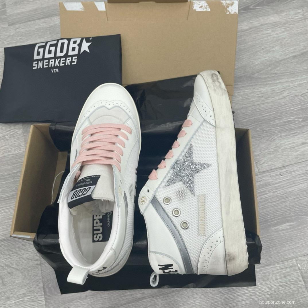 2024 Unisex GGDB White Pink Grey Leather Mesh High Top Sneakers MJ00300