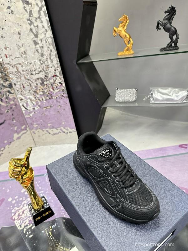 2024 Unisex Dior Black Tech Fabric Mesh B30 Sneakers MJ00330
