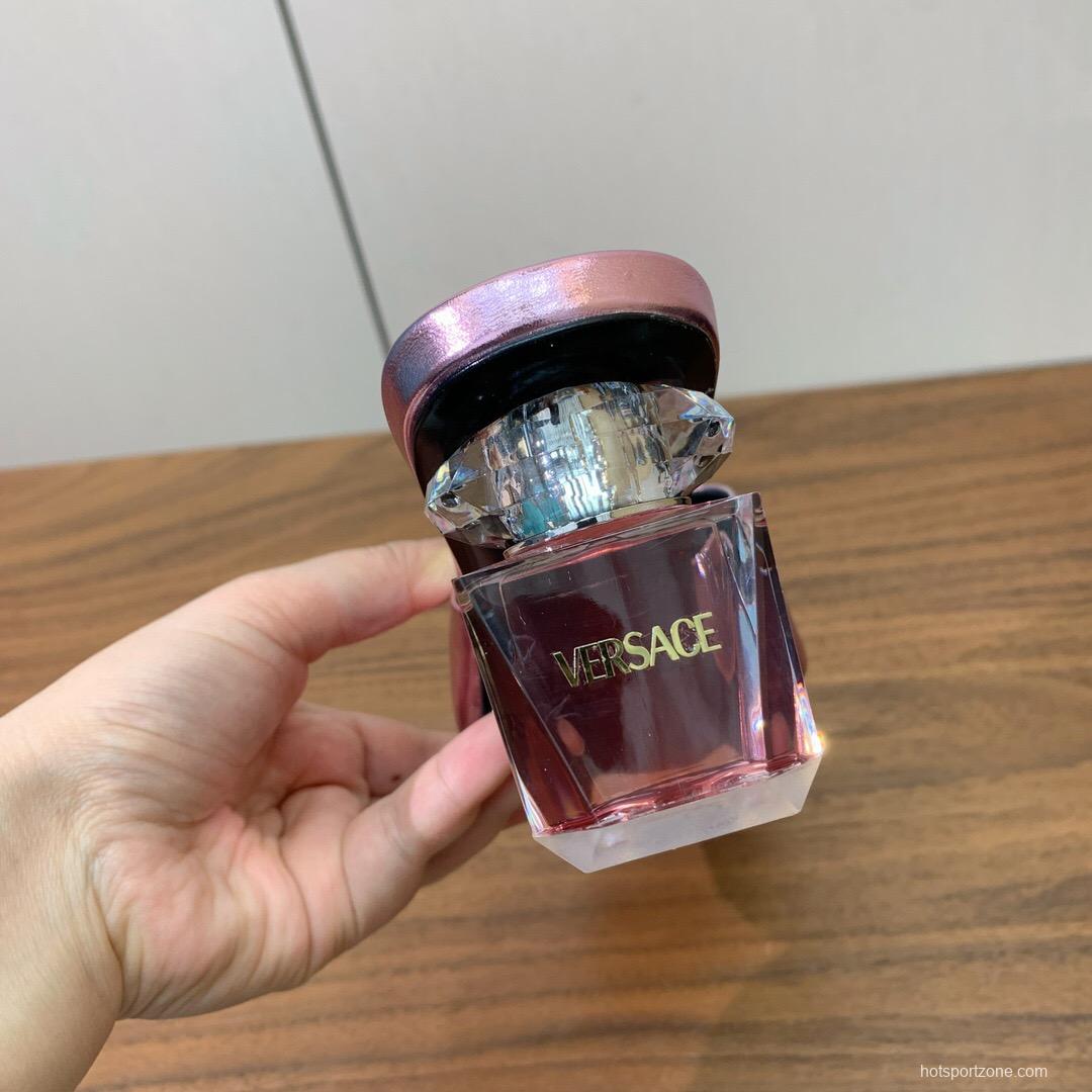 2025 Women VERSACE Pink Leather Slippers