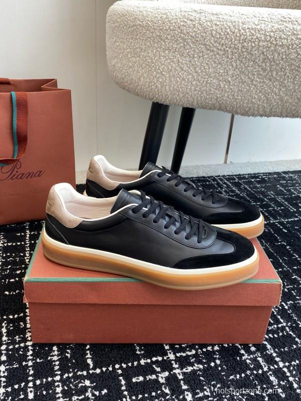 2024 Men Le Parmentier black suede leather casual sneakers MJ00320