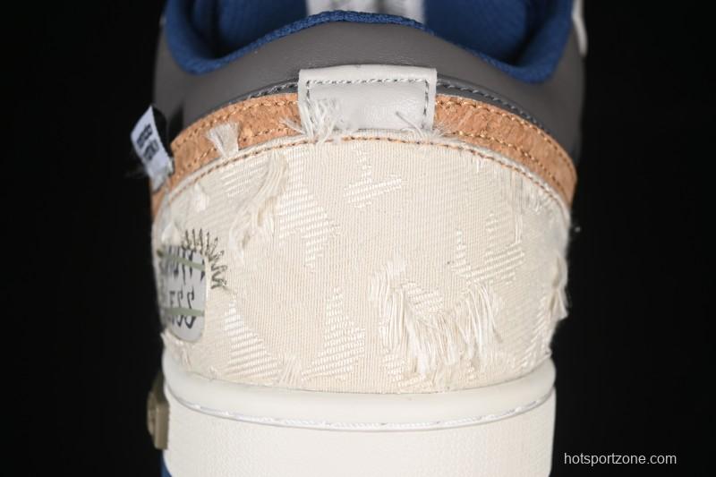 Nike Air Jordan 1 Low Retro Basketball Shoes Panda Mischief Pioneer Knight Brown Grey - 553558-414