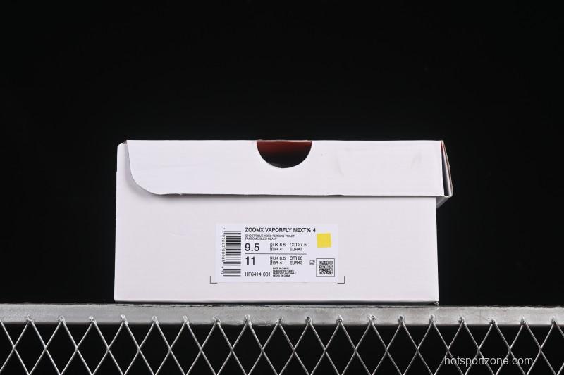 Nike ZoomX Vaporfly NEXT% 4 Marathon Series Road Racing Ultra-Light Cushion Running Shoes - HF6414-001