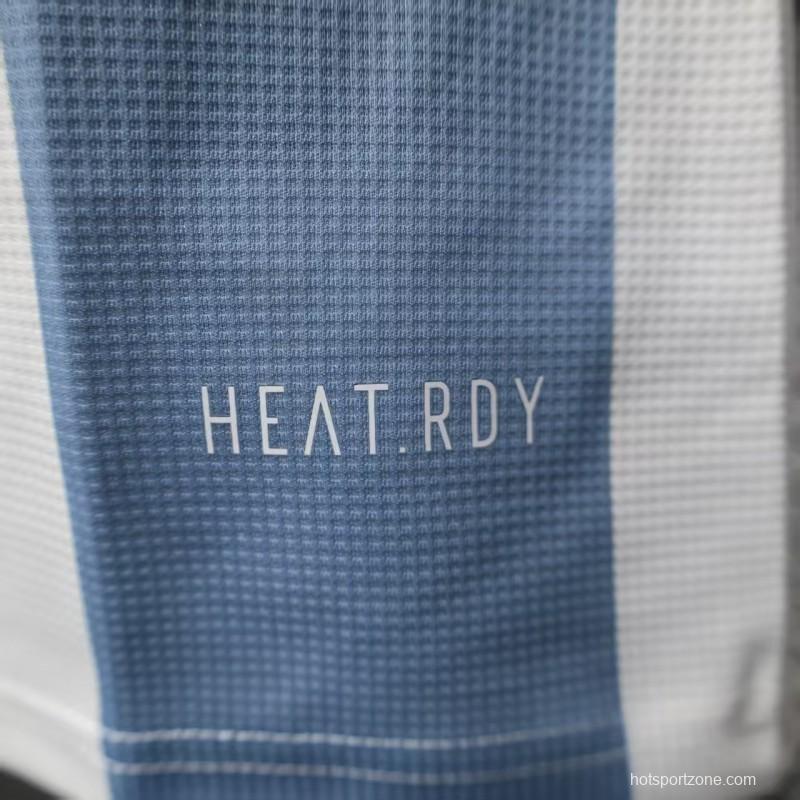 Player Version 2025 Argentina Blue with Messi Celebration Print Jersey