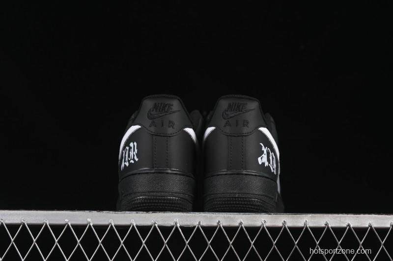 Nike Air Force 1 '07 Low Black Silver Court Low-Top Casual Sneakers - ZH0316-085