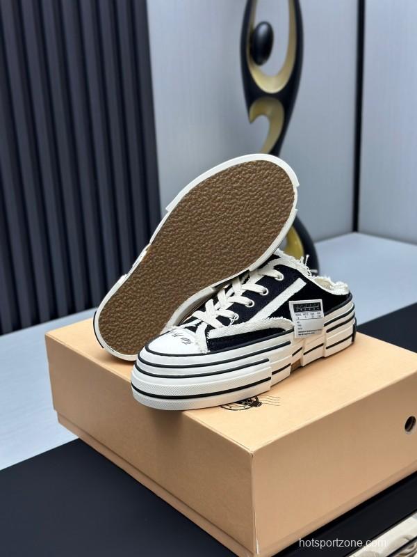 2025 Unisex XVESSEL Black White Canvas Plimsolls Vulcanized AS00240