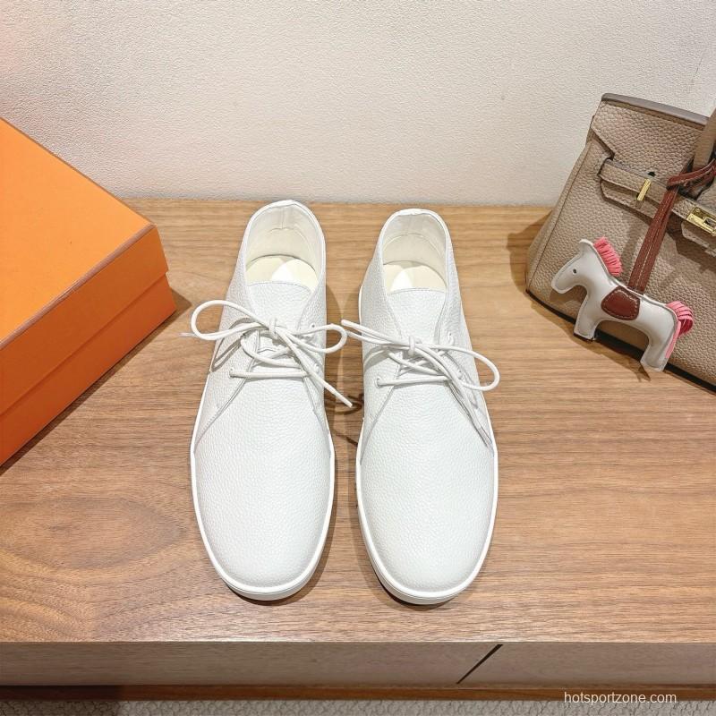 2025 Unisex H White Leather Classic Boots AS00380