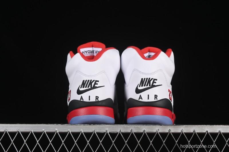 Nike Air Jordan 5 Retro Fire Red Black Tongue Basketball Shoes - HQ7978-101