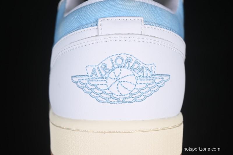 Nike Air Jordan 1 Low Worn Blue Denim Casual Sneakers - HQ2004-400