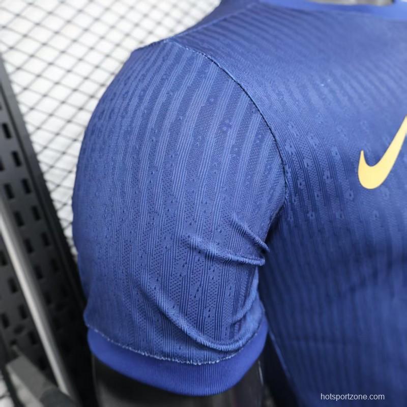 Player Version 25/26 Barcelona Blue with Red and Light Blue Diagonal Stripe Jersey