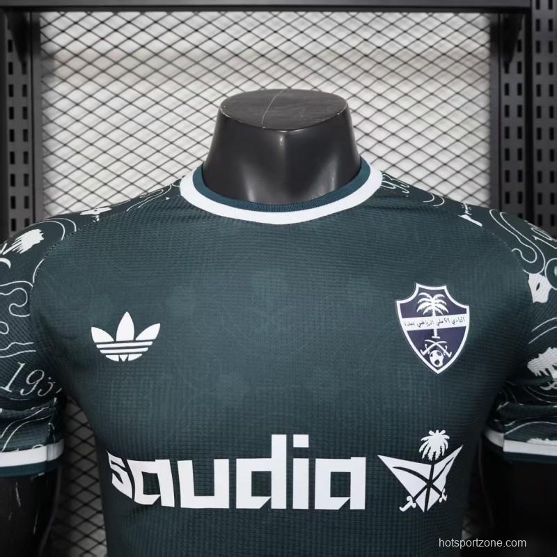 Player Version 25/26 Al-Ahli Saudi Dark Green with Traditional Arabic Pattern Jersey